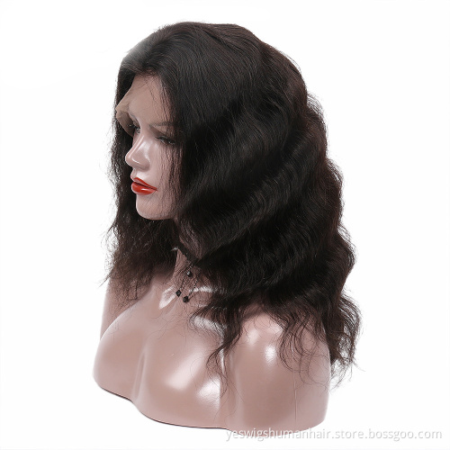 Hot Selling Bouncy And Wavy Peruvian Human Hair Lace Front Wig 13X4 13X6 Transparent Frontal Lace Wigs For Black Women Body Wave